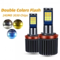 2x H3 H7 H8 H11 9006 Hb4 881 H27 Car Led Fog Lights Strobe Dual Colors Led Auto Flash Fog Lamp Car Light Bulb Anti Fog Lamps 12v