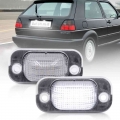 2pcs White Led License Number Plate Lights Canbus 12v For Vw Golf Ii Mk2 1983-1992 Jetta Ii 1984-1991 Car Accessories Tail Lamp