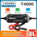 Topdon T4000 4A Car Battery Charger Full Automatic 6V 12V Auto Batteri Charge Repair Chargers desulfator Lead Acid Lithium|Car B