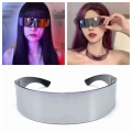 1PC Prom One Piece Glasses Future Around Headband Glasses Oversized Women Men Sunglasses Party Punk Eyewear| | - Ebikpro.