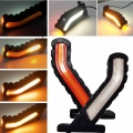 1Pair 24V Truck Turning Flowing Light LED Neon Stalk Side Marker Lighting Outline Lamp Lorry Camion Turn Signal Amber Red White|