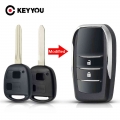 Keyyou Modified Flip Car Key Shell Case For Toyota Camry Rav4 Corolla Prado Yaris Replacement 2/3 Buttons Uncut Toy43 Blade - Ca