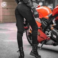 2022 NEW Women Motorcycle Pants CE Protection Armor Elastic Material Legging Motorcycle Wearing Gear Four Seasons Jeans Tight| |