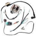 For 50 125cc Kick Start Dirt Pit Bike Full Electrics Wire Harness Wiring Loom CDI Coil 4 Stroke With Rectifier Ignition Switch|M