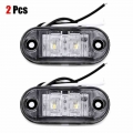 2Pcs 12V 24V LED Side Marker Lights Car External Lights Warning Tail Light Auto Trailer Truck Lorry Lamps White Color|Truck Ligh