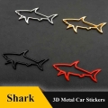 1pcs 3D Metal Car Styling Sticker Hollow Fish Shark Emblem Badge Decals Automobiles Motorcycle Computer Fuel Car Accessories