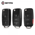 Keyyou Flip Remote Key Case Folding Car Key Shell For Volkswagen Vw Jetta Golf Passat Beetle Skoda Seat Polo B5 Santana B6 - Car