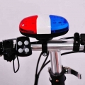 6 LED 4 Tone Sounds Bicycles Bell Police Car Light Electronic Horn Siren for Kid Children Bike Scooter Cycling Lamp Accessories|