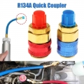 2pcs R134A Adapter Fittings High Low Quick Coupler Connector AC Car Air Conditioner Manifold Gauge Hose Connector 1/4 inch|A/C H