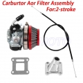 ATV 49cc Performance 19mm Carburetor 58mm Air Filter cable Assembly for 2 stroke 49cc 50cc 60cc 66cc 80cc Mini Pocket Bike Group