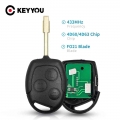 Keyyou Remote Car Key 433mhz Id63 Id60 Chip For Ford Focus 2 Fiesta Mondeo Fusion Transit Ka Galaxy Mk2 Mk5 Mk7 Auto Fo21 Key -