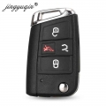 jinyuqin Flip Folding Car Key Shell for Vw Seat Ibiza Skoda Superb Golf Mk7 Passat B8 Tiguan allspace Remote Key Case 4 Buttons|