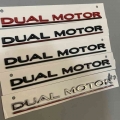 Dual Motor Underlined Letters Emblem For Tesla Model 3 X S Car Styling High Performance Trunk Badge Sticker Chrome Black Red