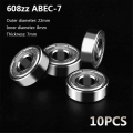 10pcs 608zz Ball Bearings Deep Groove Ball Bearing Skate Stroller Miniature Bearings ABEC 7 8x22x7mm /0.31 x 0.87 x0.28in|Flashi