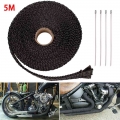 5M Black Roll Fiberglass Exhaust Manifold Headers Pipe Heat Wrap Tape Glass Fiber Thermal Heat Wrap Insulation Tape Car Modified