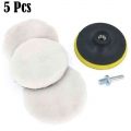 5Pcs Set Universal Car Polish Pad 3/4 Inch Wool Machine Waxing Polishing Kit Car Body Polisher Discs Detailing Cleaning Goods|Po