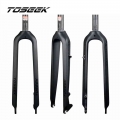 Toseek Matte 3k Carbon Fiber Mountain Bike Fork 1-1/8" Rigid Disc Brake Mtb Bicycle Forks 26/27.5/29er Straight Tube 28.6mm