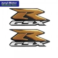 2pcs Gold Emblem 3d Fairing Tank Logo Decal Sticker For Suzuki Gsx-r Gsxr 600 750 1000 1100 Motorcycle Decoration Racing Badge -