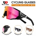 West Biking 3 Lens Polarized Cycling Glasses Uv400 Protection Sport Sunglasses Men Women Mtb Road Bike Eyewear Cycling Goggles -