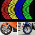 16pcs Motorcycle Wheel Stickers Reflective Strips 12in Waterproof Rim Stripe Tape Scooter Bike Tire Decoration For Honda/suzuki