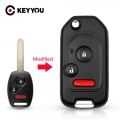 Keyyou Modified Car Key Case For Honda Fit Crv Civic Insight Ridgeline Hrv Jazz Accord 2003-2013 Durable - Car Key