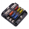 6 /12 Ways Blade Fuse Holder Car Boat Fuse Box Holder Led Warning Indicator 12v 32v Power Distribution Panel With Plastic Cover