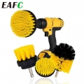 3pcs/set Electric Scrubber Brush Kit Plastic Round Cleaning Brush For Carpet Glass Car Tires Nylon Brushes 2/3.5/4'' - S