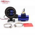 Car Water Temperature Gauge 10 110 Celsius With Water Temp Joint Pipe Sensor 28MM 34MM Adapter 1/8NPT Sensor Voltmeter 2 IN 1|W