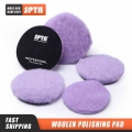 (bulk Sales 4pcs & 20pcs)spta 3"/5"/6" Purple Wool Pad High Density Lambs Woollen Polish Buffing Pad For Car