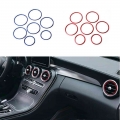 Yubao 7PC Car styling AC Outlet Ring Decoration Air Conditioning Vents Trim Stickers Cover for Mercedes Benz C Class W205 GLC|In