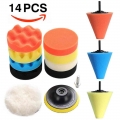 2021 New Car 14pcs Polishing Kit Buffing Pad 1/3''/6mm Wheel Polishing Cone Car Body Wheels Body Wheel Care Detailing To