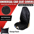 Autoyouth Premium Waterproof Bucket Seat Cover (1 Piece) Universal Fit For Most Of Cars Trucks Suvs Black Car Seat Protector - A