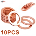 10pcs 10*14*1mm Fasteners Car Accessories Solid Copper Ring Crush Washers Sump Plug Oil Seal Tools Repair for Marine Boat Truck|