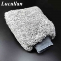 Lucullan Water Proof Car Detailing Mitt Super Soft Long Pile Microfiber Material Gloves For Car Foam Washing - Sponges, Cloths &