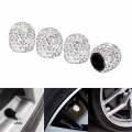 2/4 Pcs Diamond Valve Stem Caps Crystal Rhinestone Universal Tire Valve Dust Caps Decor For Car Motorcycles Trucks Accessories|V