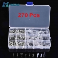 150 Pcs 270 Pcs 2.8/4/4.8/6.3mm Brass Crimp Terminal Male Female Spade Connector Electrical Wire Connector Plug Auto Accessories