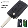 Jingyuqin 2 Button Va2 Car Key For Citroen C2 C3 C4 Picasso Remote Alarm Flip Auto Key Fob 433mhz Id 46 Pcf7961 Ask Ce0536 - Car