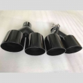 Stainless Steel Glossy Black Double Universal Car Accessories Modification Automobile Exhaust Pipe Muffler - Mufflers - Officema