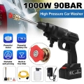 1000w 90bar Wireless High Pressure Car Wash Washer Gun 5600mah Foam Generator Water Gun Spray Cleaner Car Washing Machine - Car