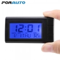 FORAUTO Car LCD Digital Display Clock Temperature Display Electronic Clock Self Adhesive Car Ornaments Auto Watch Thermometer|Cl