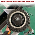 11 Inch Off-road Electric Scooter Motor 60v 2800w With Hall High Speed Hub Brushless Scooter Motor With Tires - Electric Bicycle