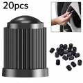 20PCS Car Tyre Valve Black Bike Tyre Plastic Cap Dome Shape Dust Valve Tire Valve Stem Cap Car Wheel Cap On The Nipple|Tire Acce