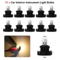 10pcs T3 Led 12v Auto Car Instrument Light Dashboard Indicator 1.2w Bulbs Dashboard Lamps Automatic Door Button Light For Honda