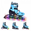 2020 4 in 1 Adjustable Inline Skates Kids Flashing Roller Skates Four Roller Skates Outdoor Children Skates|Skate Shoes| - Off