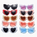 Heart Shaped Sunglasses Women Personality Large Frame Glitter Love Sunglasses UV400 Eyewear Summer Beach Glasses| | - Officema