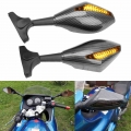 Integrated Side Mirrors Rearview Mirror Motorbike Aaccessories Motorcycle LED Turn Signal Mirrors A Pair Turn Indicators|Side Mi