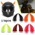 1pc Multicolor Helmet Devil Horns Motorcycle Electric Bike Car Styling Decoration Helmet Stickers Long Short Parts Accessories -