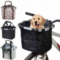 Bicycle Front Basket Bike Dog Carrier Pouch MTB Cycling Handlebar Tube Hanging Basket 2in1 Detachable Fold Baggage Bag 3KG Load|