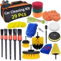 Hot Car Cleaning Kit Drill Detailing Brush Set Air Conditioning Vents Towel Wash Gloves Polisher Adapter Vacuum Cleaner| | - O