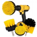 3pcs/set Electric Scrubber Brush Drill Brush Kit Plastic Round Cleaning Brush For Carpet Glass Car Tires Nylon Brushes 2/3.5/4&#